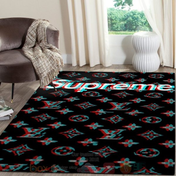 Supreme-Louis Vuitton Black-Light Inspired Rug