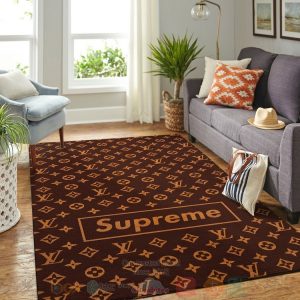 Supreme-Louis Vuitton Paris Dark Brown Inspired Rug