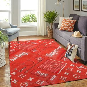 Supreme-Louis Vuitton Red Inspired Rug