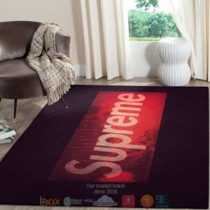 Supreme Luxury Brand Black Red Rug