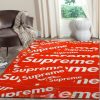 Supreme Luxury Brand Red White Rug