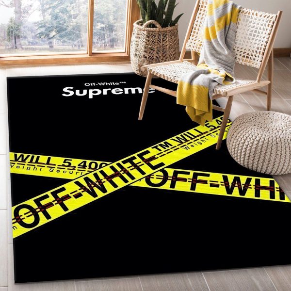 Supreme X Offwhite Rug Living Room Rug Christmas Gift Us Decor