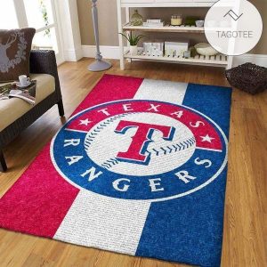 Texas Rangers Mlb Baseball Area Rug