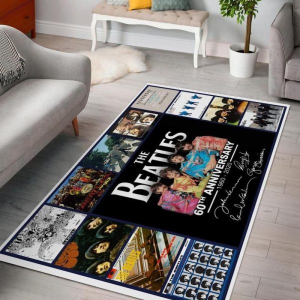 The Beatles 60Th Anniversary 1960 2020 Living Rooms Area Rug For Christmas