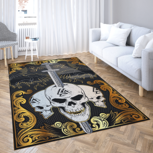 The Ulfberht Sword Embedded In The Skulls – Viking Area Rug