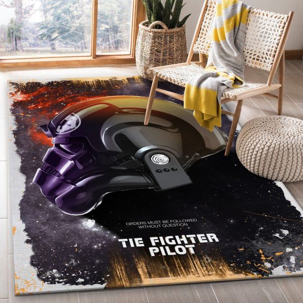 Tie Fighter Pilot Area Rug Star Wars Helmets Arts Rug Us Gift Decor