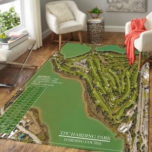 Tpc Harding Park Harding Course Usa Map Green Rug