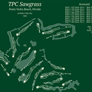 Tpc Sawgrass Florida Map Rug