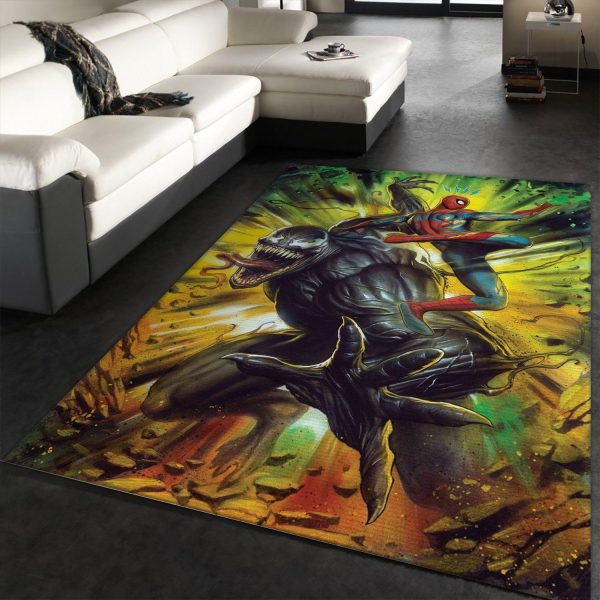 Venom Vs Spider Man Marvel Rug Living Room Christmas Gift Us Decor