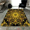 Versace Black Yellow Pattern Rectangle Rug