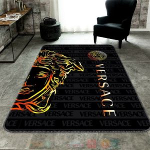 Versace Brand Black Rectangle Rug