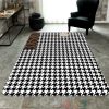 Versace Brand Houndstooth Pattern Rectangle Rug