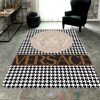 Versace Brand Logo Houndstooth Pattern Rectangle Rug