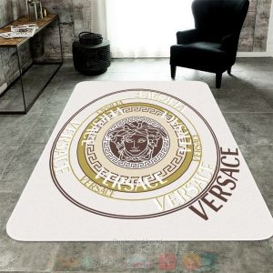 Versace Brand White Rectangle Rug