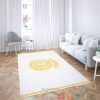 Versace Gold Logo Pattern White Rug Carpet