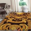 Versace Gold Pattern Black Rug Carpet