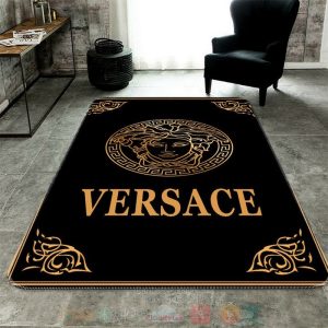 Versace High-End Logo Black Rectangle Rug