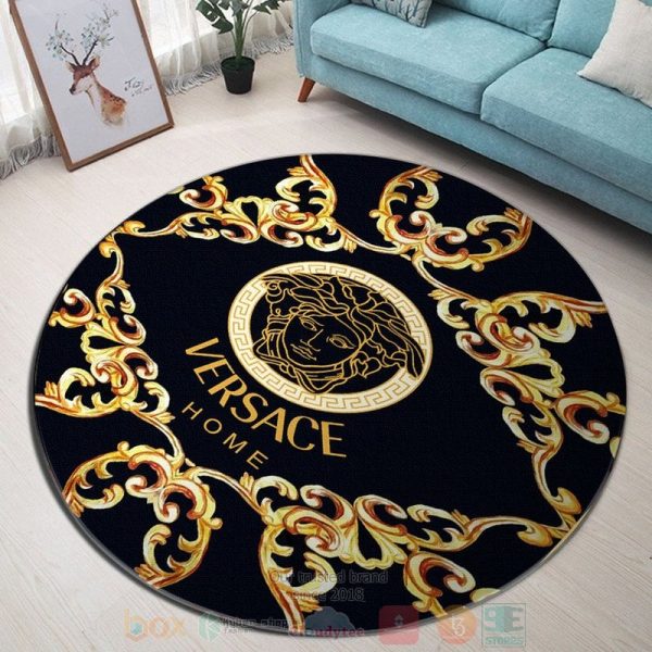 Versace Home Black Round Rug