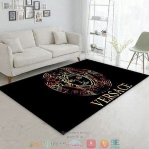 Versace Logo Black Rug Carpet