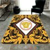 Versace Luxury Brand Yellow Black Rectangle Rug