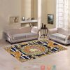 Versace Orange Logo Navy Rug Carpet