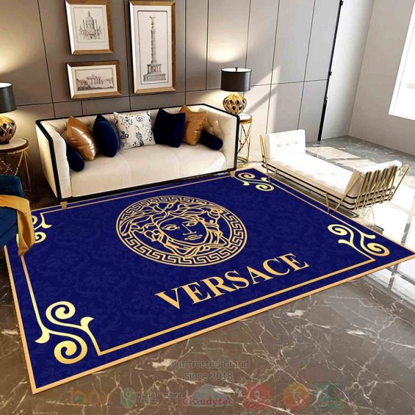 Versace Pattern Blue Inspired Rug