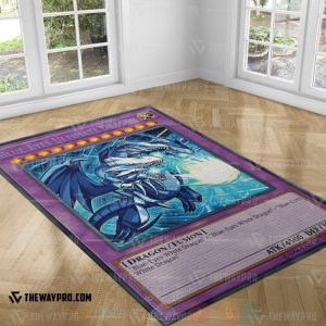 Yu-Gi-Oh Blue-Eyes Ultimate White Dragon Purple Rug