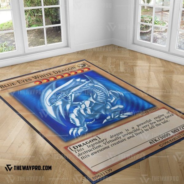 Yu Gi Oh Blue Eyes White Dragon Rug